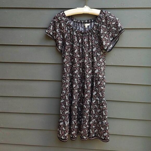Max Studio Black Floral Print Tiered Peasant Dress size Medium - Picture 1 of 11